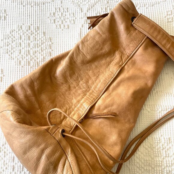 Tan Leather Large Backpack - Picture 7 of 7